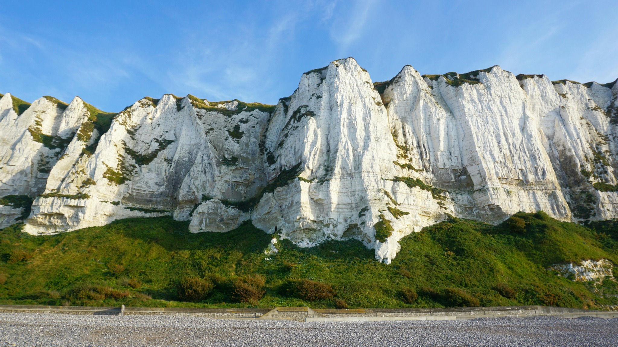 White chalk cliffs along the Kent coast